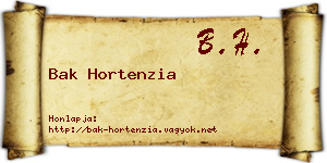 Bak Hortenzia névjegykártya